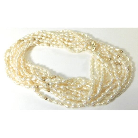 7/1108 Multistrand Freshwater Pearls with 14k Beads and Clasp - Picture 10 of 10